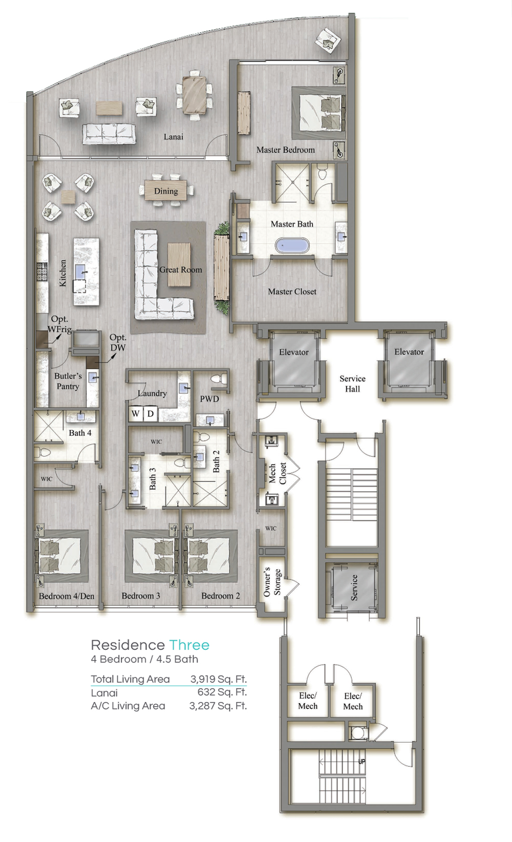 Tower 2 Residence 3 Floorplan