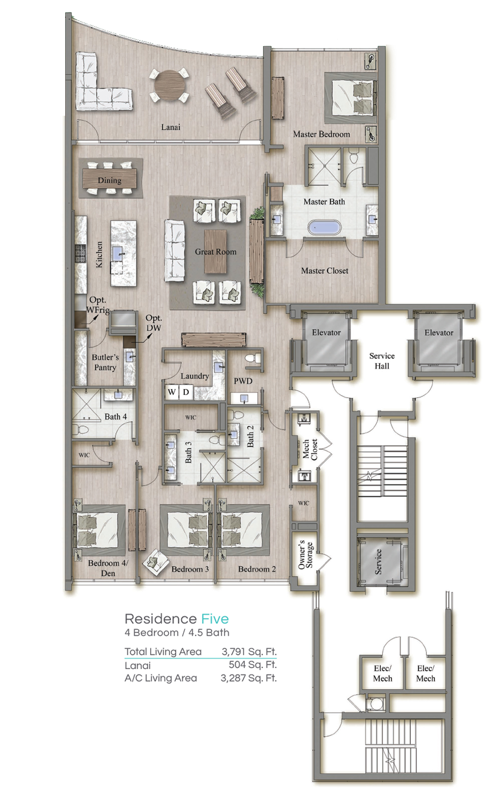 Tower 2 Residence 5 Floorplan